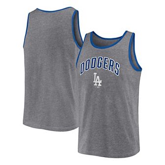 Men's Fanatics Branded Heather Gray Los Angeles Dodgers Primary Tank Top