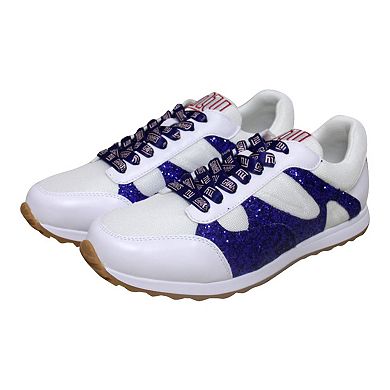 Women's Cuce White New York Giants Glitter Sneakers