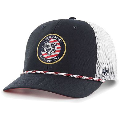 Men's '47  Navy/White Chicago Bears Union Patch Trucker Adjustable Hat