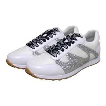 Women's Cuce White Las Vegas Raiders Glitter Sneakers