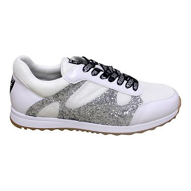 Women's Cuce White Las Vegas Raiders Glitter Sneakers