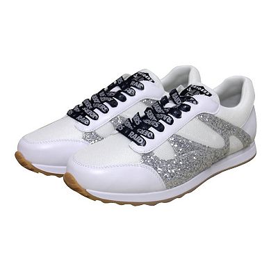 Women's Cuce White Las Vegas Raiders Glitter Sneakers