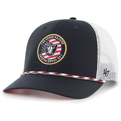 Men's '47 Navy/White Las Vegas Raiders Union Patch Trucker Adjustable Hat
