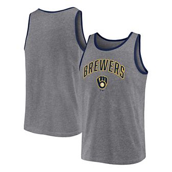 Men's Fanatics Branded Heather Gray Milwaukee Brewers Primary Tank Top