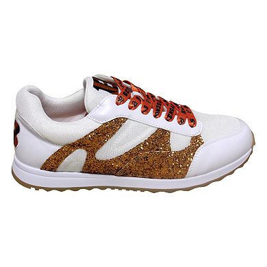 Women's Cuce White Cincinnati Bengals Glitter Sneakers