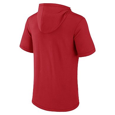 Men's Fanatics Branded Red St. Louis Cardinals Short Sleeve Hoodie T-Shirt