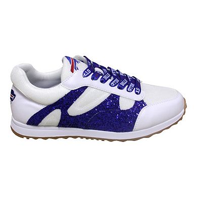 Women's Cuce White Buffalo Bills Glitter Sneakers