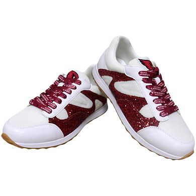 Women's Cuce White Arizona Cardinals Glitter Sneakers