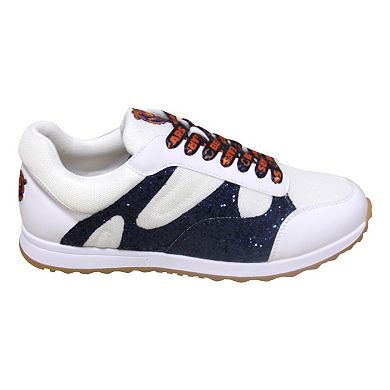 Women's Cuce White Chicago Bears Glitter Sneakers
