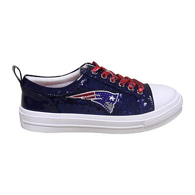 Women's Cuce Navy New England Patriots Team Sequin Sneakers
