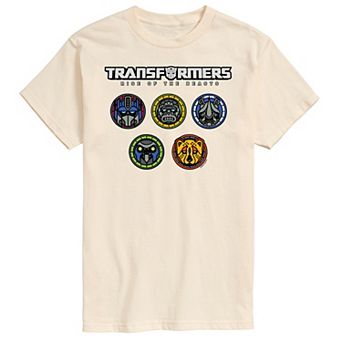 Men's Transformers Logo With Badges Graphic Tee