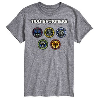 Men's Transformers Logo With Badges Graphic Tee