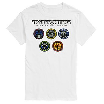 Men's Transformers Logo With Badges Graphic Tee