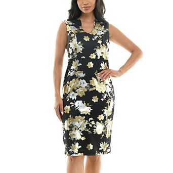 Women's Nina Leonard U-Neck Midi Dress