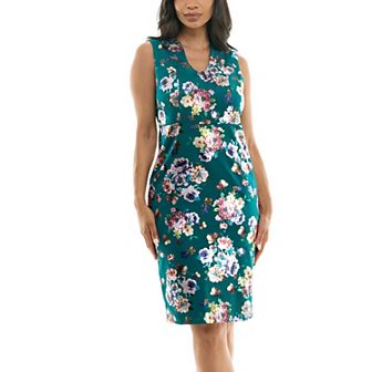 Women's Nina Leonard U-Neck Midi Dress