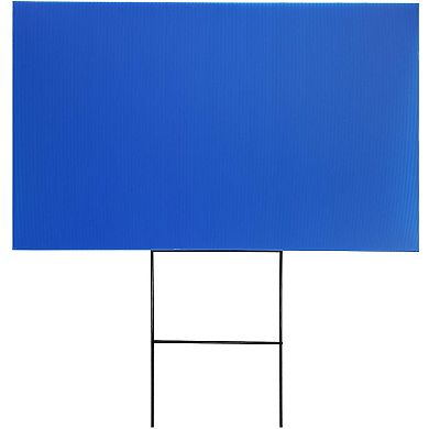 8 Pack Blank Yard Signs, Blue Corrugated Plastic Sheets, 4 x 36 Inches