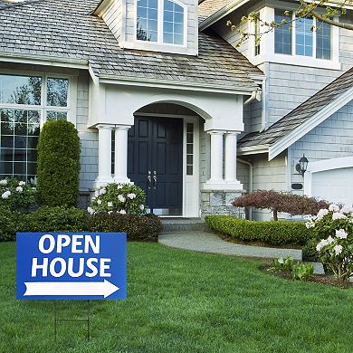8 Pack Blank Yard Signs, Blue Corrugated Plastic Sheets, 4 x 36 Inches