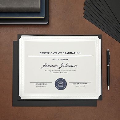 48-Pack Single Sided Award Certificate Holders (fits 8.5x11, Black)
