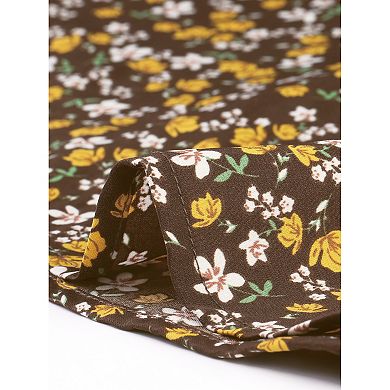 Women's Floral Printed Knee Length A-Line Summer Skirt