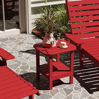 Merrick Lane All-Weather Adirondack Style Patio Side Table