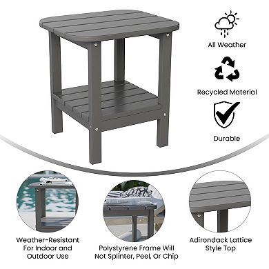 Merrick Lane All-Weather Adirondack Style Patio Side Table