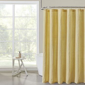 Hotel Collection Premium Spa Heavy Weight Waffle Weave Fabric Shower Curtain By Kate Aurora