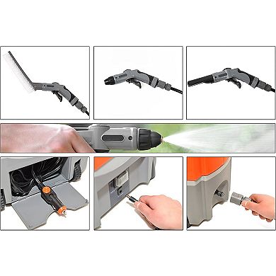 Ivation Multipurpose Portable Spray Washer - Rechargeable Portable Washer with 12V Plug & Wheels