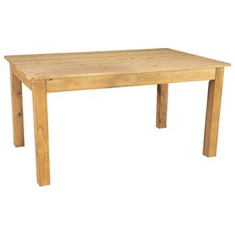 Merrick Lane Jessamine 60" x 38" Rectangular Solid Pine Farm Dining Table