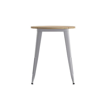 Merrick Lane Dryden Indoor/Outdoor Dining Table, 23.75" Round All Weather Poly Resin Top with Steel Base