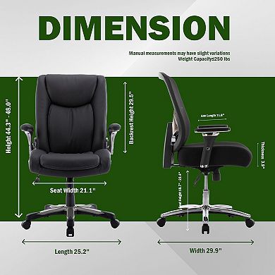 Ergonomic High Back Home Office Chair, Executive Computer Desk Chair with Inflatable Lumbar Support