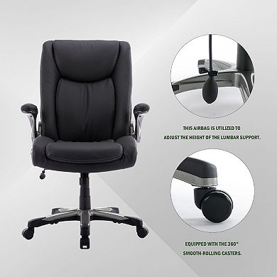 Ergonomic High Back Home Office Chair, Executive Computer Desk Chair with Inflatable Lumbar Support