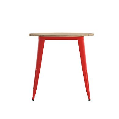 Merrick Lane Dryden Indoor/Outdoor Dining Table, All Weather Poly Resin Top with Steel Base