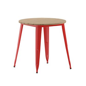 Merrick Lane Dryden Indoor/Outdoor Dining Table, All Weather Poly Resin Top with Steel Base