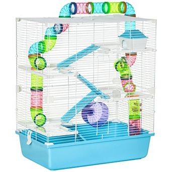 PawHut 23inch 5 tier Hamster Cage with Wheel and Water Bottle
