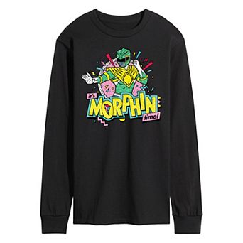 Men's Power Rangers Morphin Green Long Sleeve Graphic Tee