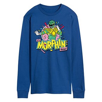 Men's Power Rangers Morphin Green Long Sleeve Graphic Tee