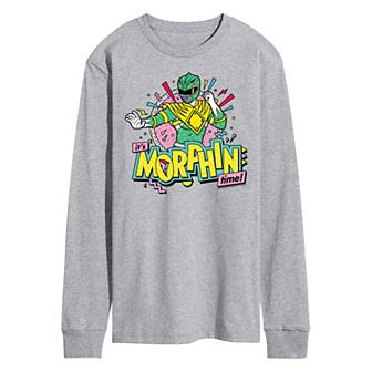 Men's Power Rangers Morphin Green Long Sleeve Graphic Tee