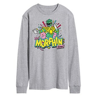 Men's Power Rangers Morphin Green Long Sleeve Graphic Tee
