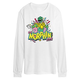 Men's Power Rangers Morphin Green Long Sleeve Graphic Tee