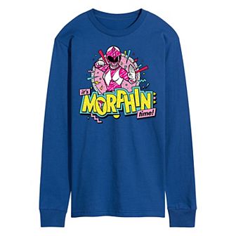 Men's Power Rangers Morphin Pink Long Sleeve Graphic Tee