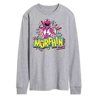 Men's Power Rangers Morphin Pink Long Sleeve Graphic Tee