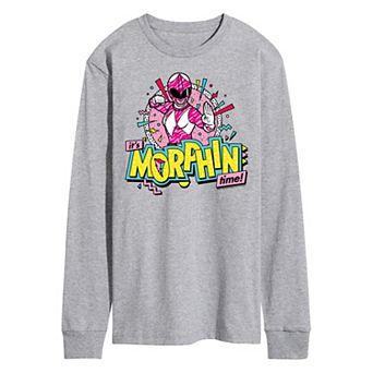 Men's Power Rangers Morphin Pink Long Sleeve Graphic Tee