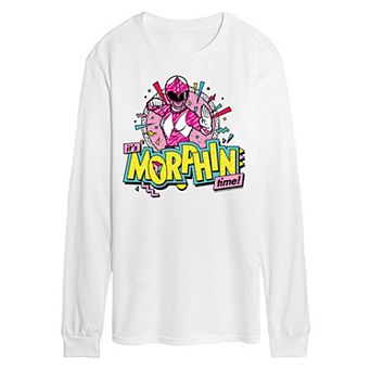 Men's Power Rangers Morphin Pink Long Sleeve Graphic Tee