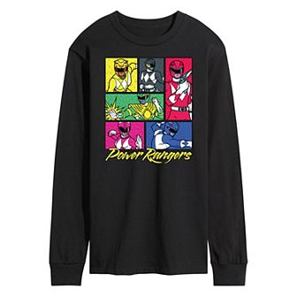 Men's Power Rangers Grid Long Sleeve Graphic Tee