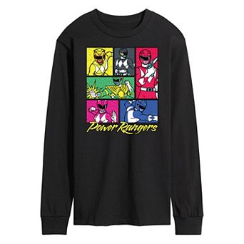 Men's Power Rangers Grid Long Sleeve Graphic Tee