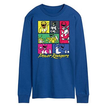 Men's Power Rangers Grid Long Sleeve Graphic Tee
