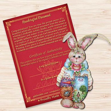 Bella Bunny Wooden Ornament Easter by J. Mills-Price - Easter Spring Decor