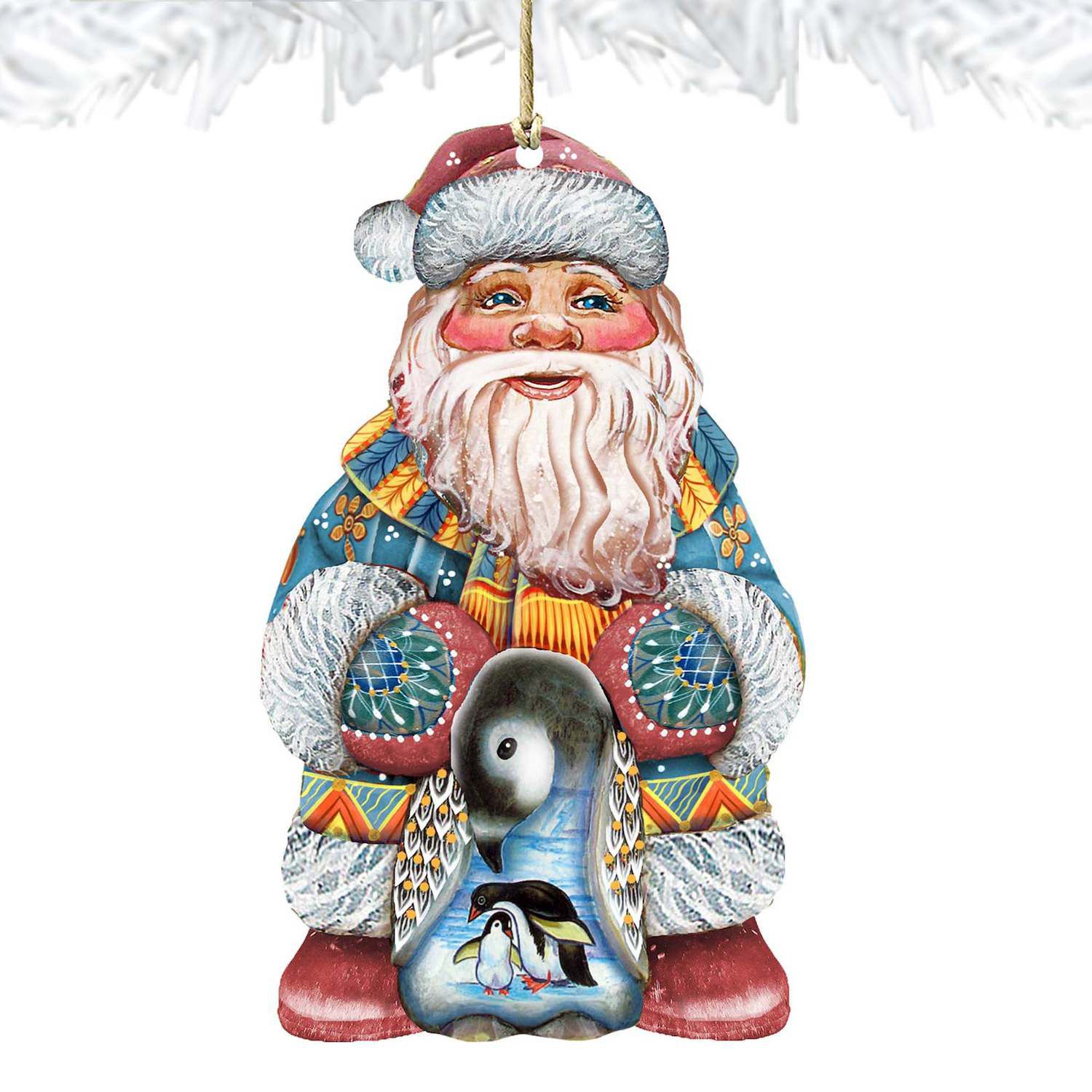 G. Debrekht Russian Santa Wooden Wine Bottle Box