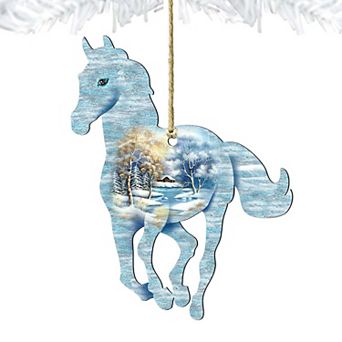 Horse Wooden Holiday Ornament by G. DeBrekht - Wildlife Holiday Decor
