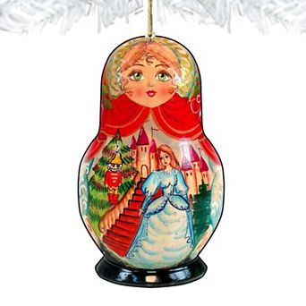 Story of Nutcracker Matreshka Wooden Holiday Ornament by G. DeBrekht - Nativity Holiday Decor